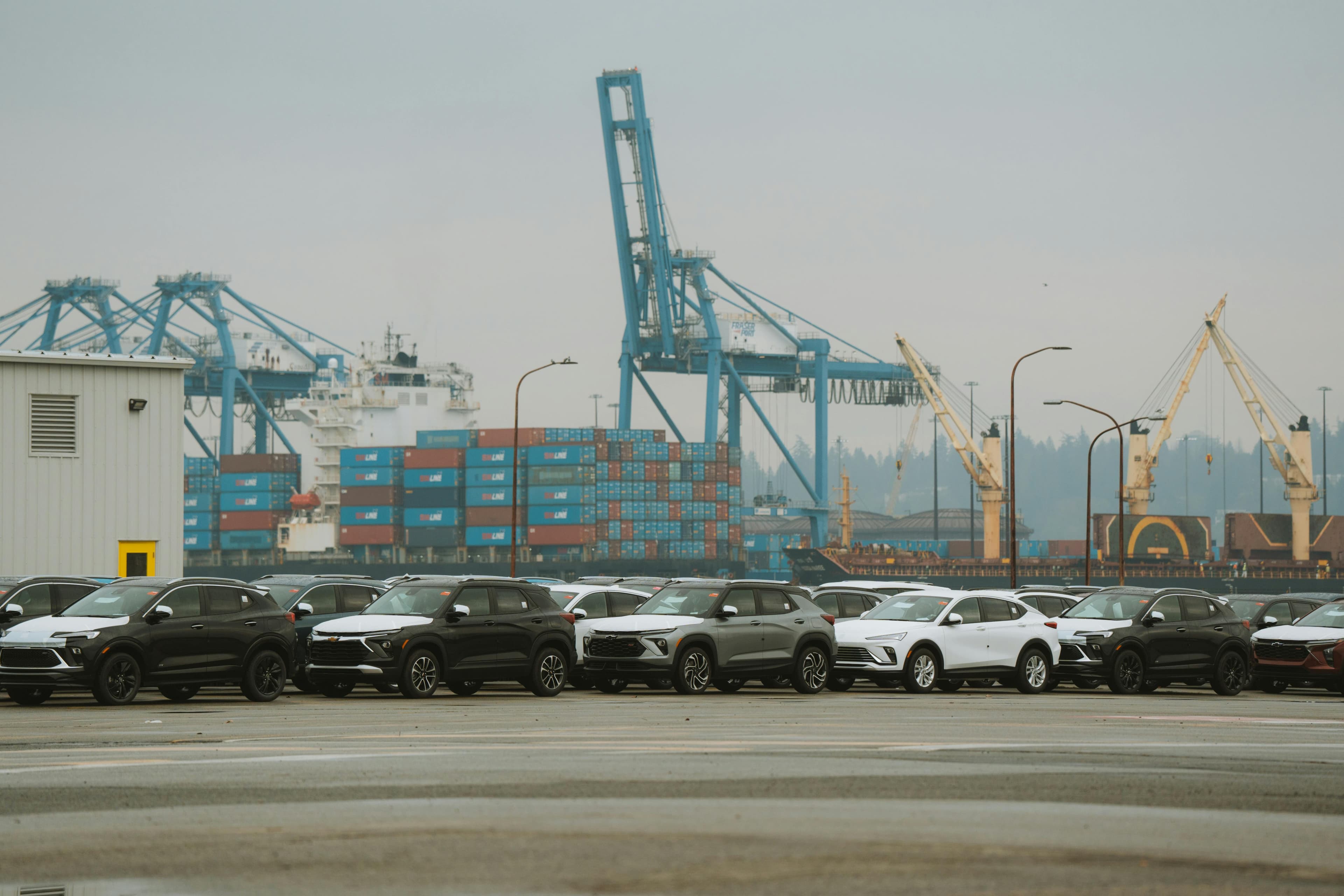Vehicles loaded for transport